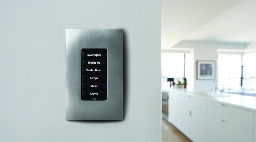 Control4 lighting keypad on wall