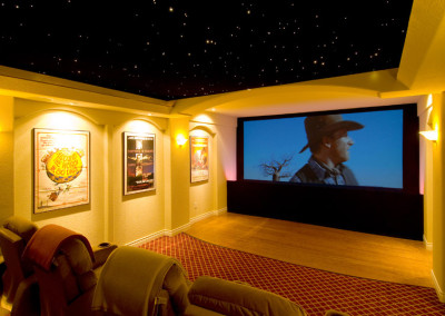 Home theater with star ceiling